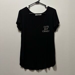 CUTE BUT CRAZY T- Shirt - Black - Size: M/L